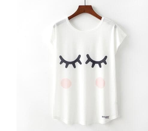 Novelty women's T-shirt cute cat print T-shirt