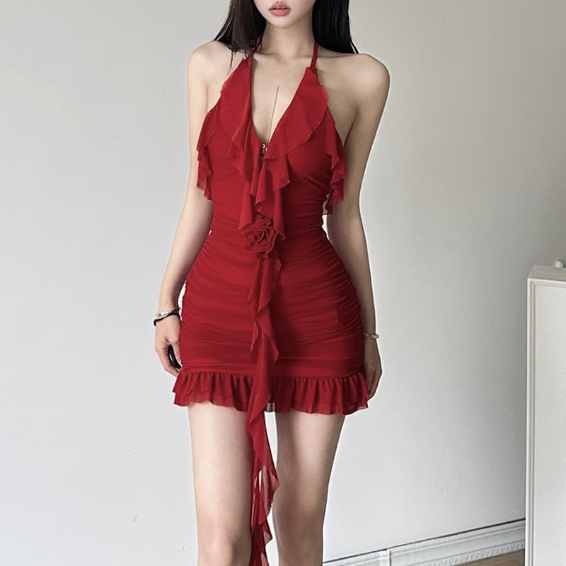 Women's Solid Color Fashion Halter Dress vista 4