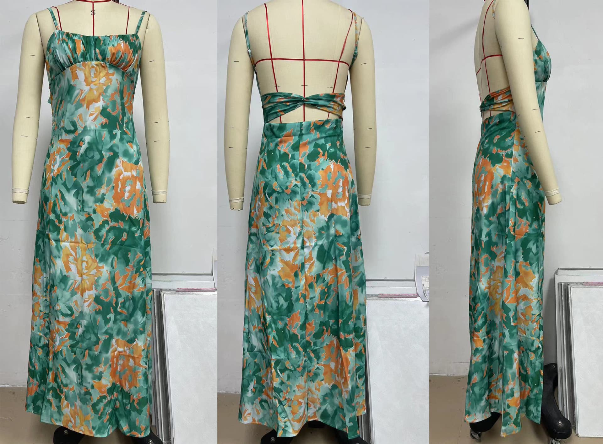 Women's Thin Belt Beauty Back Low-cut Sling Dress vista 6