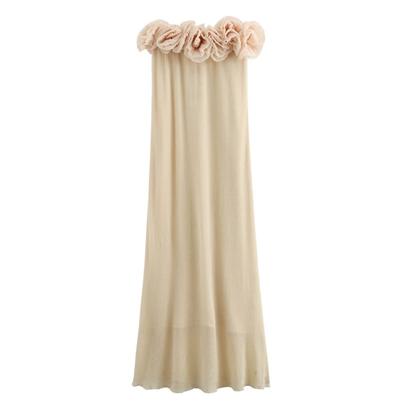 Flower Decoration Chest-wrapped Dress vista 3