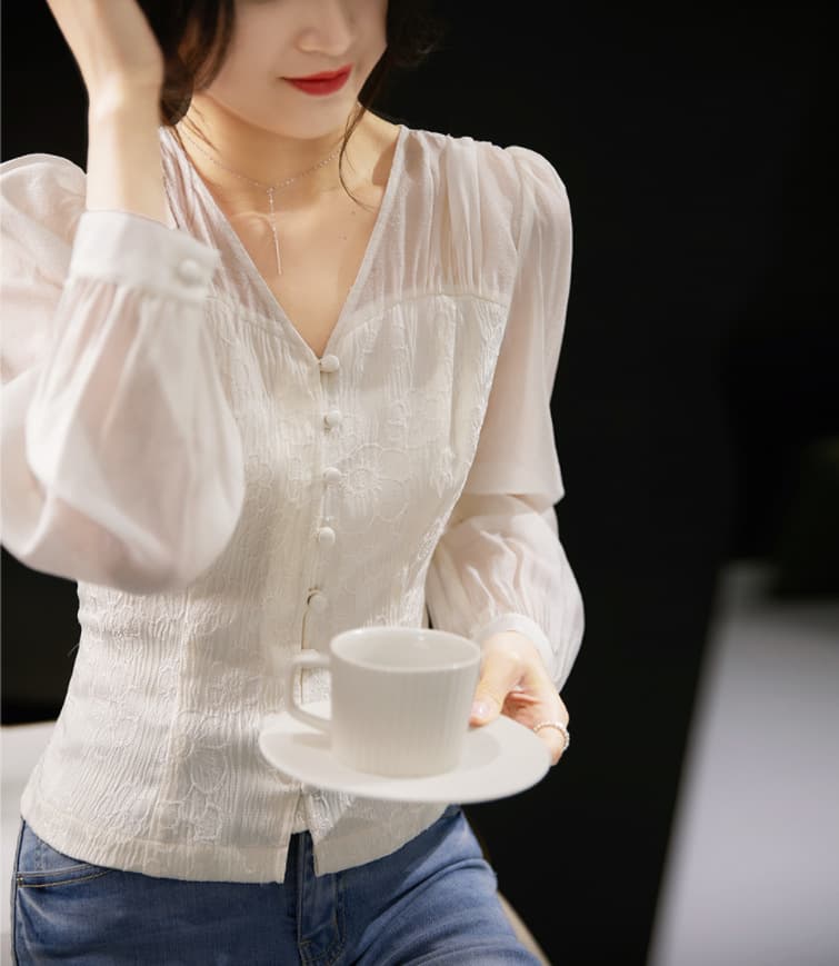 Gentle Trap New Chinese Jacquard Shirt