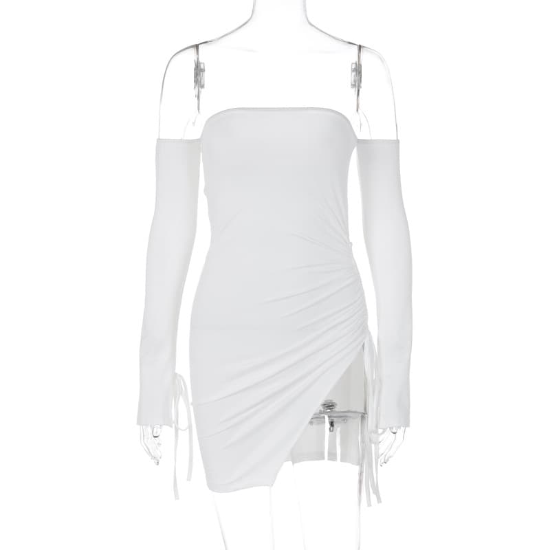 Women's Shoulder-baring Wrapped Chest Split Hip Skirt vista 3