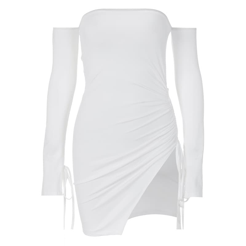 Women's Shoulder-baring Wrapped Chest Split Hip Skirt vista 4