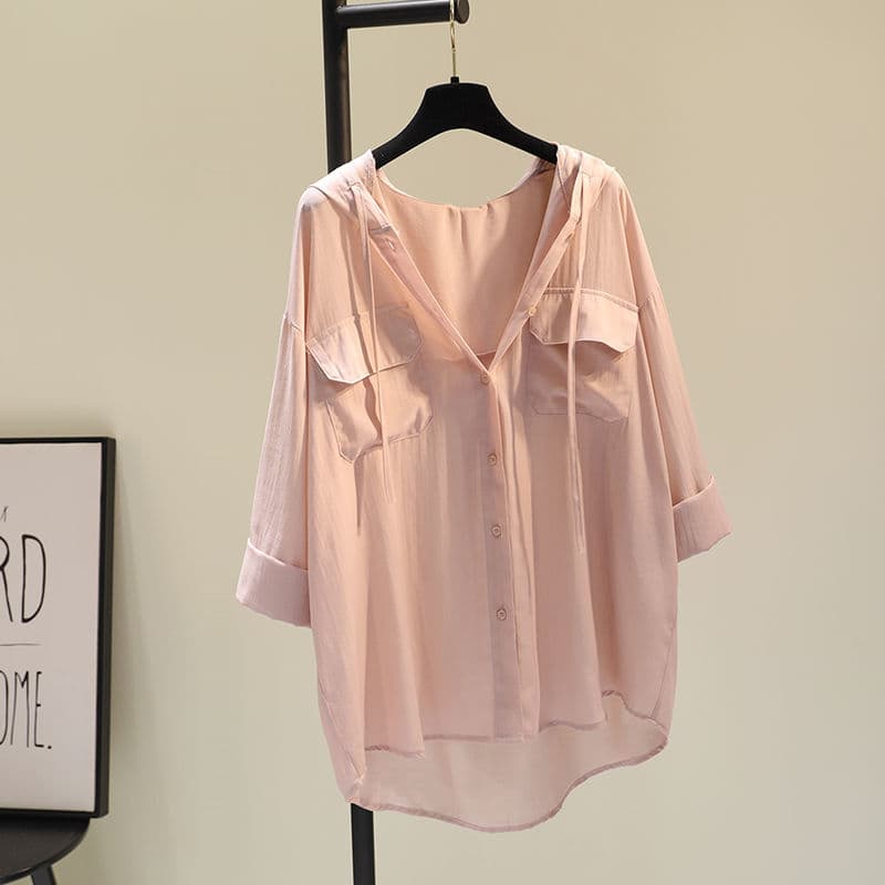 Women's White Hooded Casual Shirt vista 4