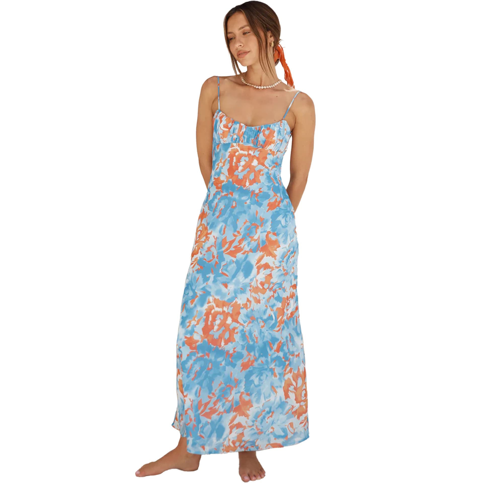 Women's Thin Belt Beauty Back Low-cut Sling Dress vista 3