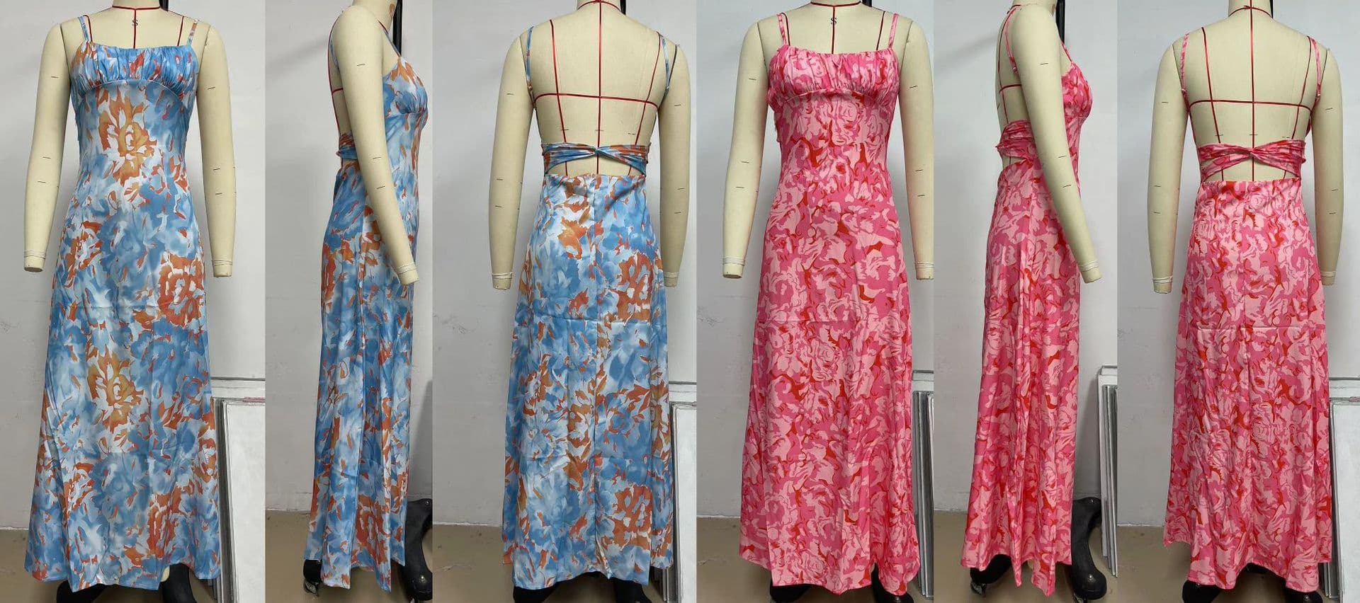 Women's Thin Belt Beauty Back Low-cut Sling Dress vista 5