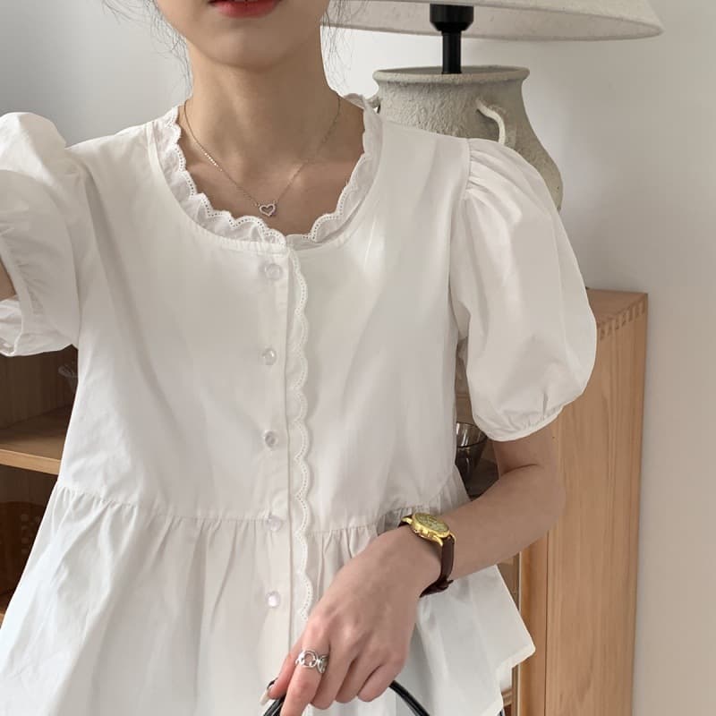 Puff Sleeve Shirt Summer Women's Clothing vista 3