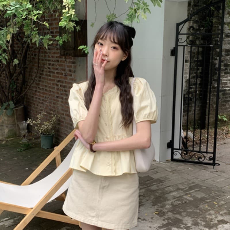 Puff Sleeve Shirt Summer Women's Clothing vista 2