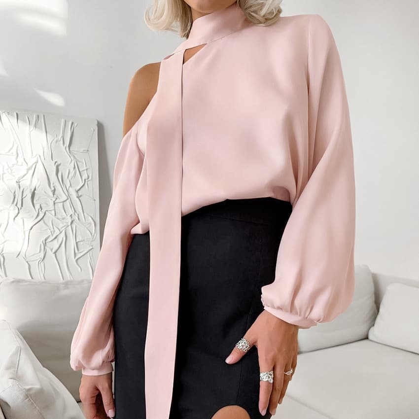 Women's Off-the-shoulder Irregular Collar Shirt vista 6