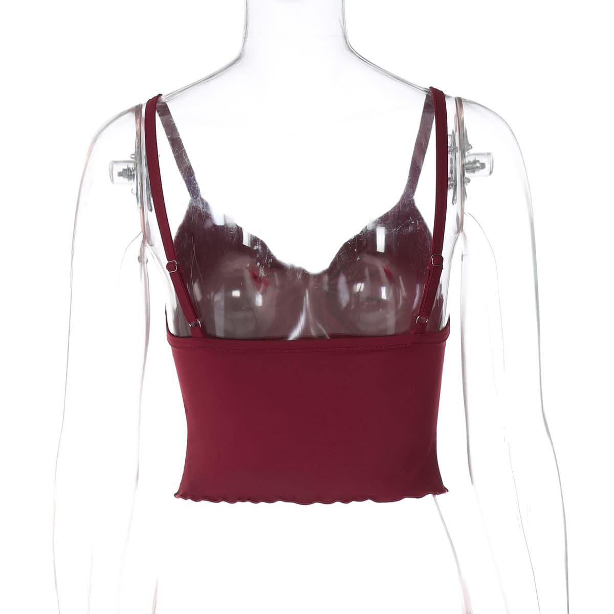 Women's Bow Camisole Backless Tank Waist Trimming Wave Edge Bandeau Sling Top vista 5