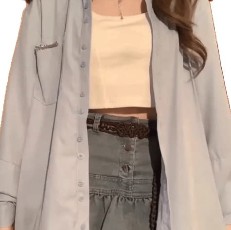 French Blue Bow Long Sleeve Shirt vista 3