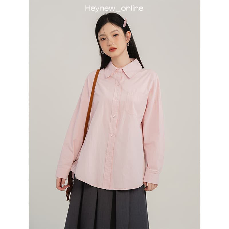 Solid Color Shirt For Women Casual Fashion All-matching vista 5