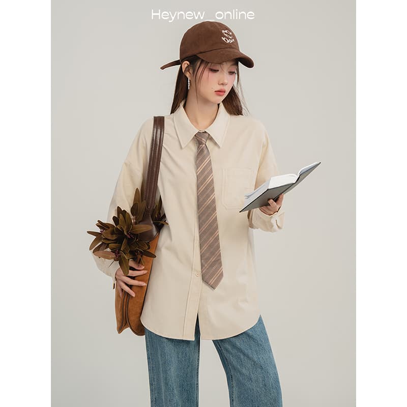 Solid Color Shirt For Women Casual Fashion All-matching vista 8