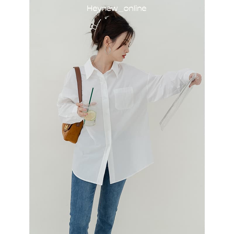 Solid Color Shirt For Women Casual Fashion All-matching vista 3