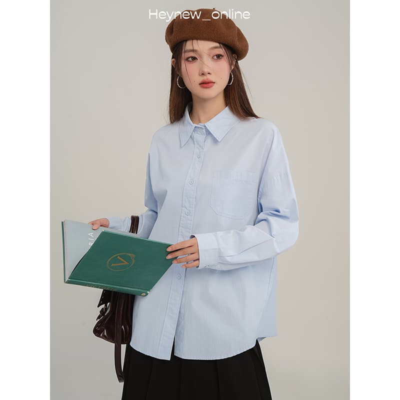 Solid Color Shirt For Women Casual Fashion All-matching vista 4
